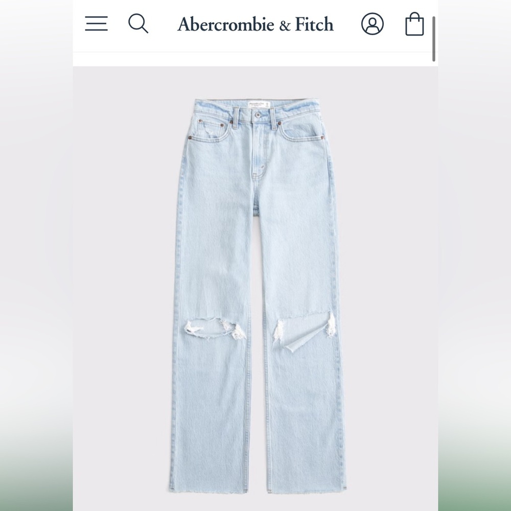 Abercrombie & Fitch Curve Love Ultra High Rise 90s Straight Jean